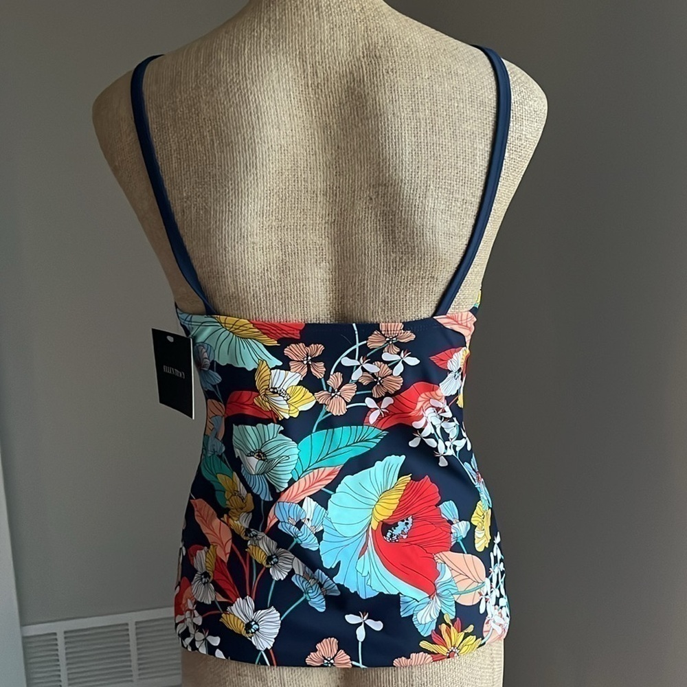 Ellen Tracy Floral Tankini Swim Top Size 10 NWT - Picture 5 of 7